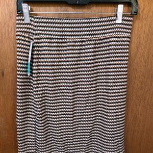 BNWT Renee C Essence Midi Skirt Camel Patterned Size M